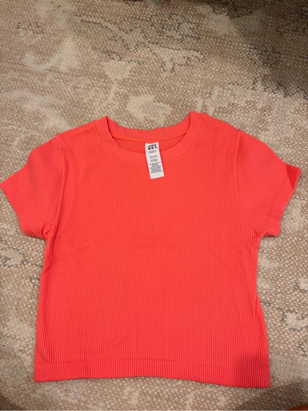 JoyLab Coral Ribbed Short Sleeve Tee
